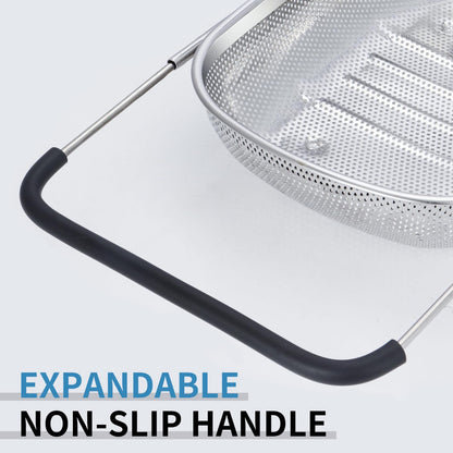 Over-the-Sink Expandable Stainless Steel Mesh Colander Basket