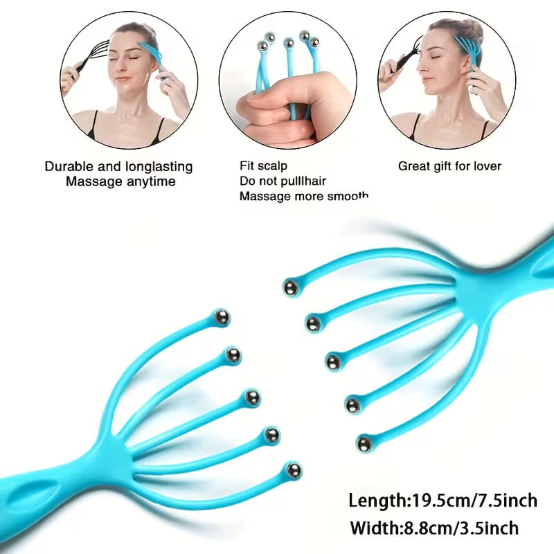 5-Claw Manual Scalp Massager & Head Therapy Brush