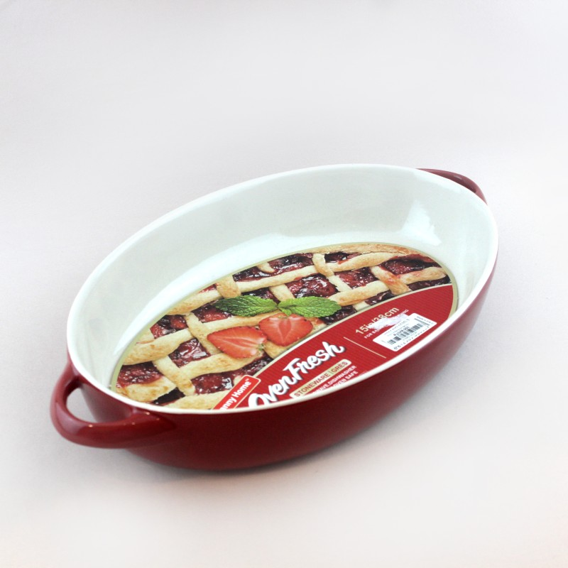 Danny Home "Oven Fresh" Premium Ceramic Oval Bakeware Dish (9-Inch)