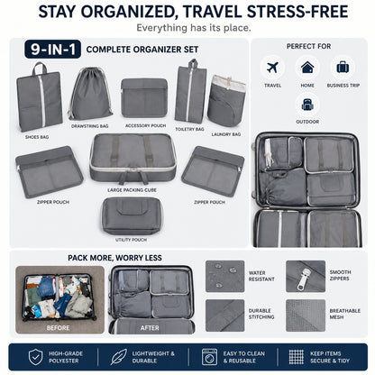9-in-1 Travel Packing Cube Organizer Set - My Store