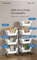 3-Tier Rolling Storage Rack with Wheels - My Store