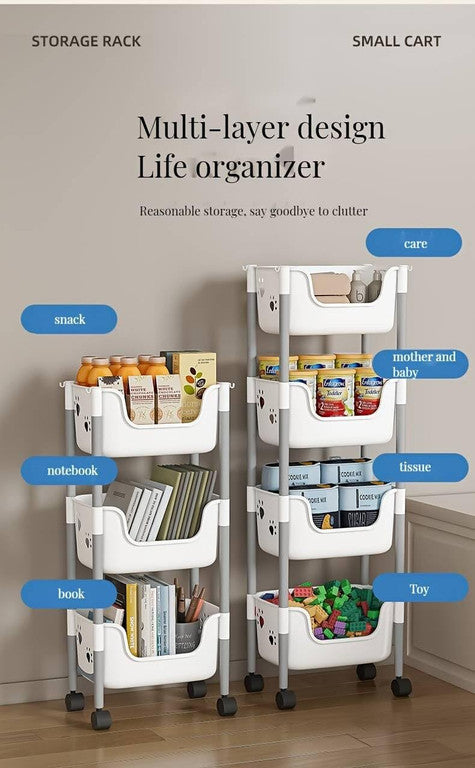 3-Tier Rolling Storage Rack with Wheels - My Store