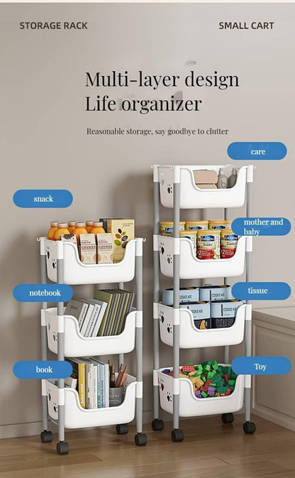 3-Tier Rolling Storage Rack with Wheels - My Store