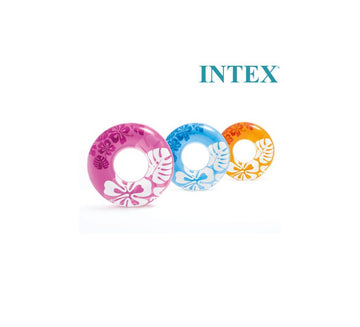 Intex Inflatable Clear Color Tropical Hibiscus Swim Tube (36" / 91cm)