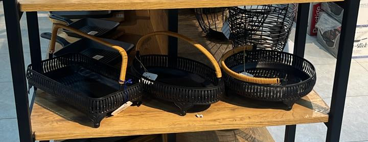 Premium Iron Fruit Basket with Wooden Handle – Modern Decorative Serving Tray - My Store