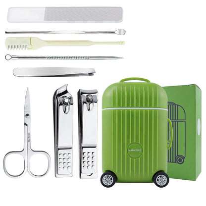 8-Piece Portable Suitcase-Style Manicure & Nail Clipper Set