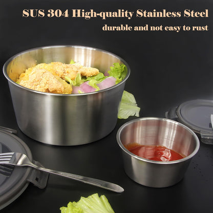 4 pcs  Airtight Stainless Steel Food Container & Storage Bowl Set with Lock Lids