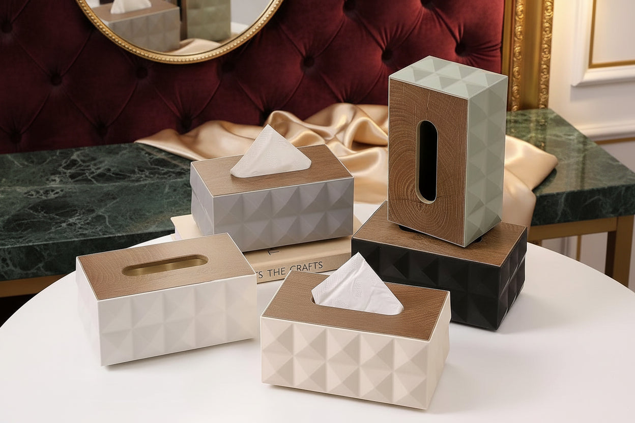 Wood top  Tissue Box