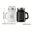 Black & White Mason Jar Salt & Pepper Shaker Set - My Store