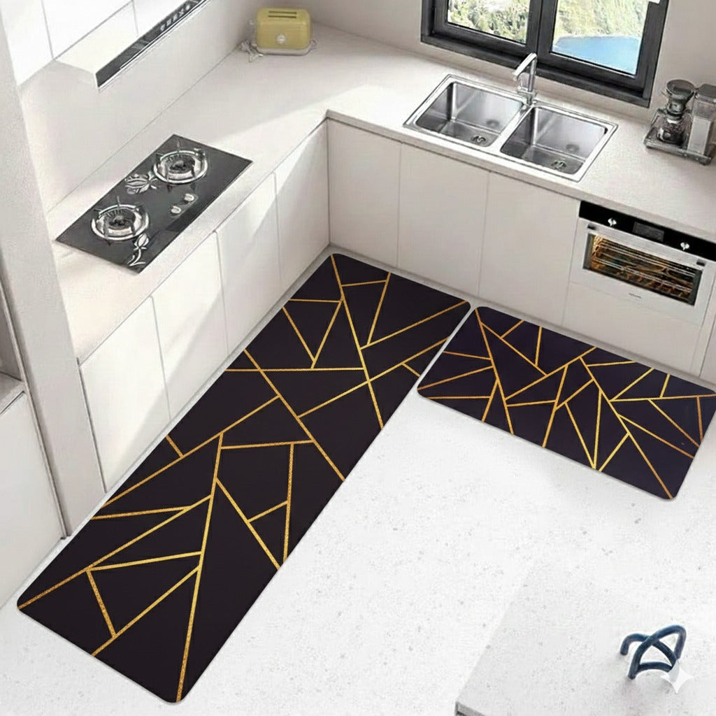 2-Piece Large Runner & Mat Set – Elegant Napa Leather Finish with Anti-Slip Base - My Store