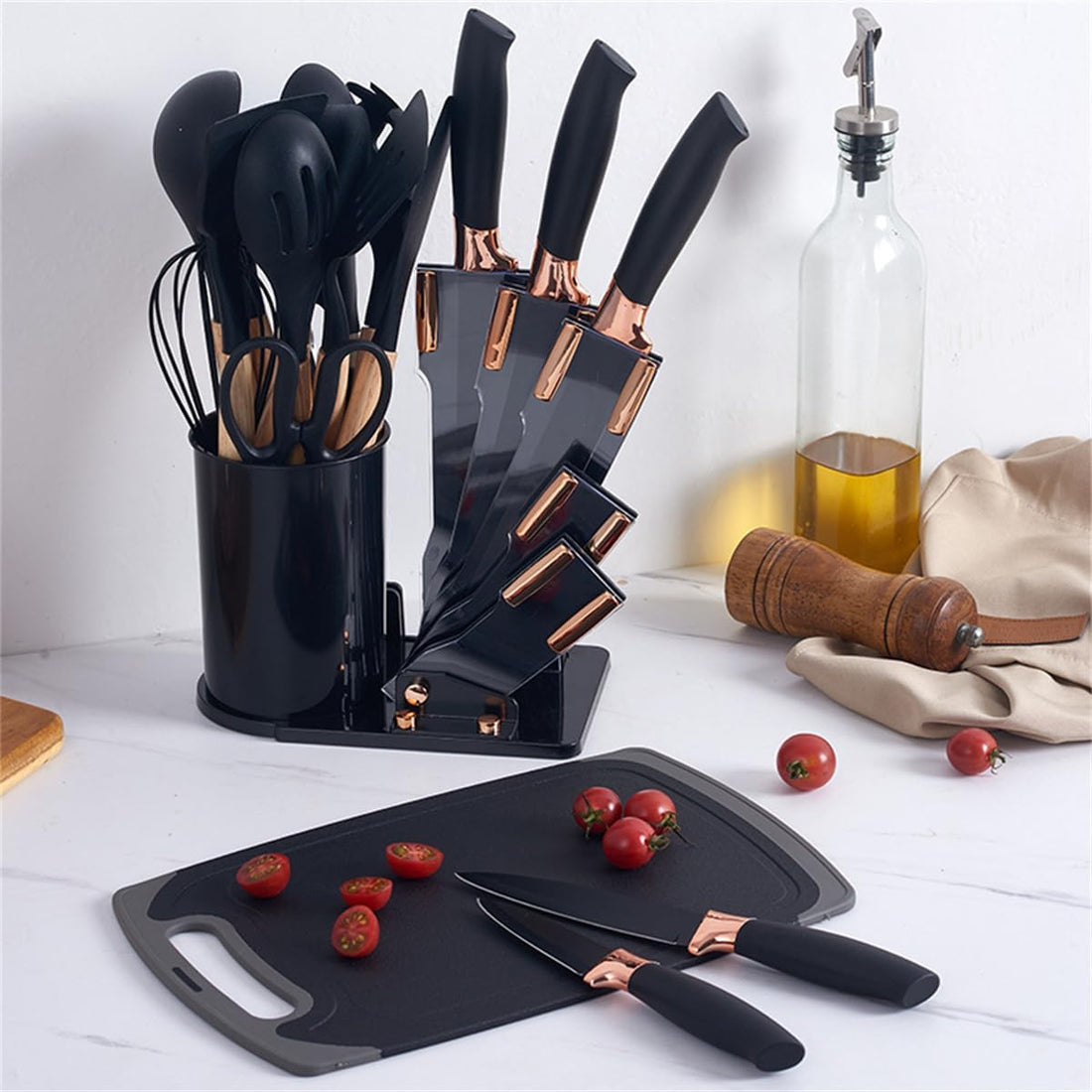 20-Piece Kitchen Utensils & Knife Set with Stand