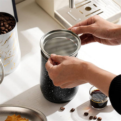1000ml Metal Coffee Storage Canister with Spoon - My Store