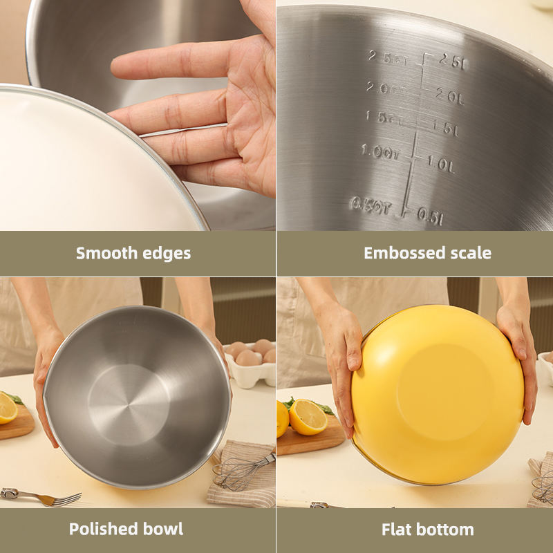 Premium Stainless Steel Nesting Mixing Bowls
