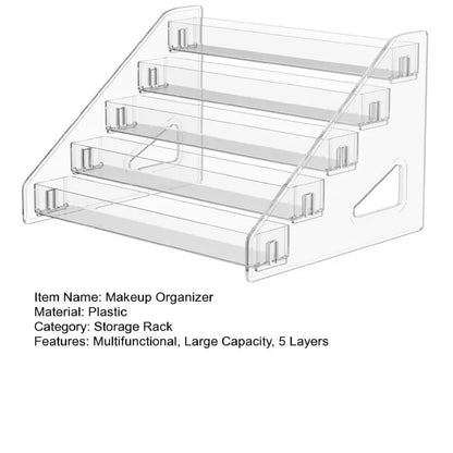 5-Layer Transparent Acrylic Cosmetic Organizer Rack