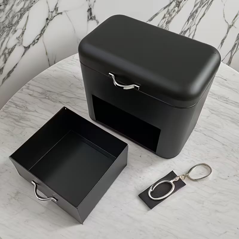 Matte Black Double-Layer Multifunctional Storage Organizer Box with Drawer - My Store