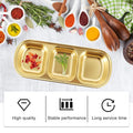 3-Compartment Stainless Steel Sauce & Condiment Tray (Golden) - My Store