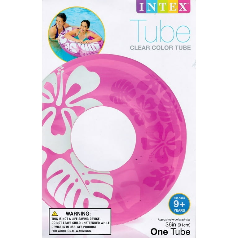 Intex Inflatable Clear Color Tropical Hibiscus Swim Tube (36" / 91cm)