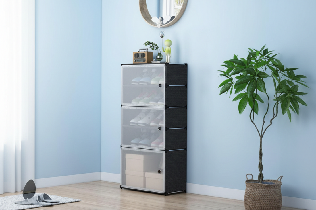 Shoe Storage Cabinet – Modern Stackable Organizer - My Store